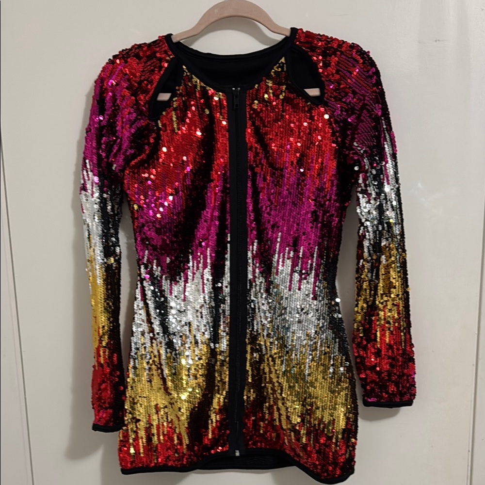 Sequin Multicolor Long Sleeve Jacket or Dress